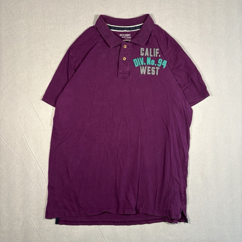 Y2K Old Navy Polo T-shirt Men's XXL Purple